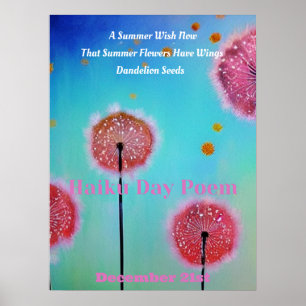 En sommartid nu Haiku-Dikt Poster