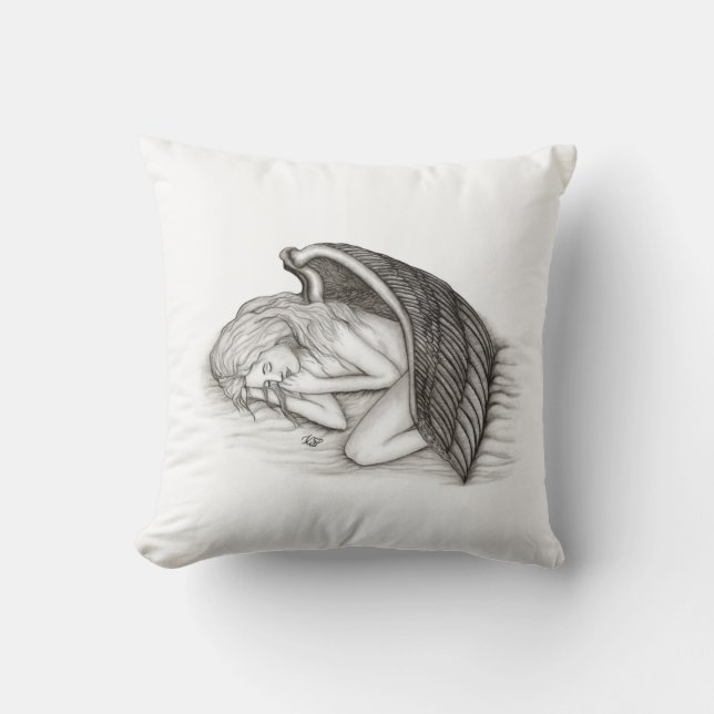 En sömngel, svart och vit design kudde (Framsida)