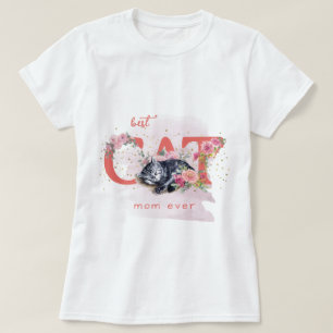 En Sömnig Kitten omges av blommor T Shirt