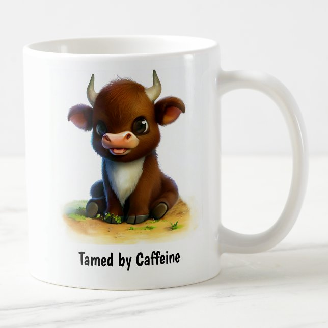 En söt 3D-målning av en oxe kaffemugg (Skapare uppladdad)