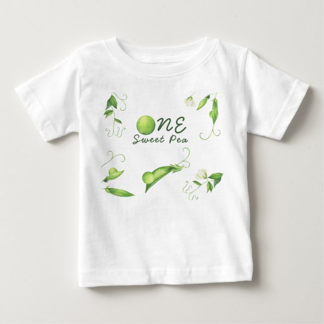 En söt ärt Första födelsedagen T Shirt (Framsida)