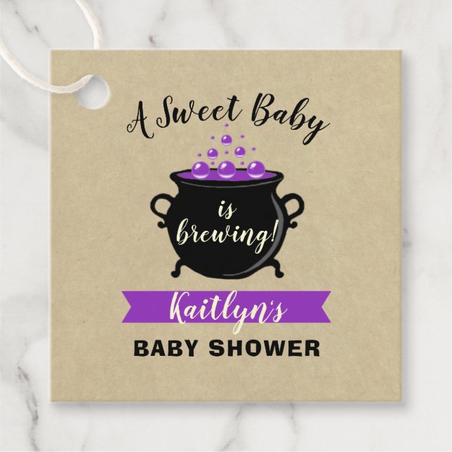 En söt Baby brinner Halloween-babyskor Gåvor Etiketter (Framsida)