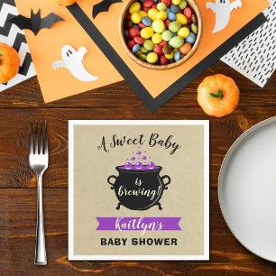 En söt Baby brinner Halloween-babyskor Pappersservett