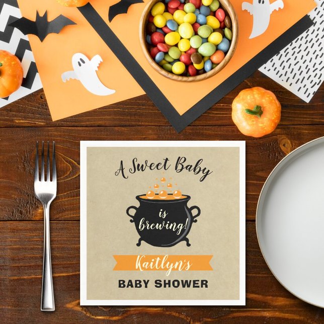 En söt Baby brinner Halloween-babyskor Pappersservett (Skapare uppladdad)