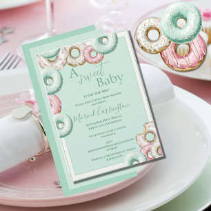 En söt Baby-Grönt ger inte vattenfärgsbabyskor Inbjudningar