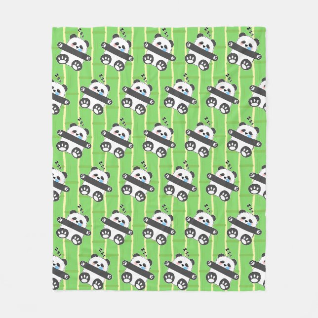 En söt baby panda som sover fridfullt fleecefilt (Framsidan)