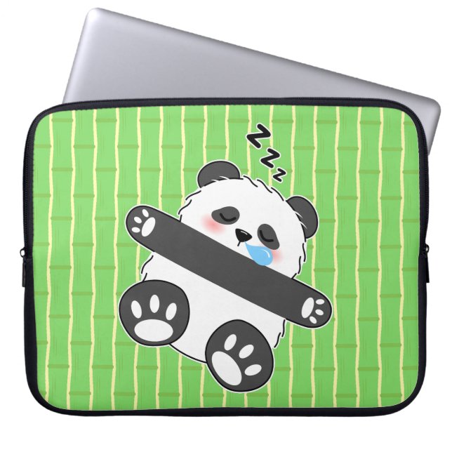 En söt baby panda som sover fridfullt laptop fodral (Framsidan)