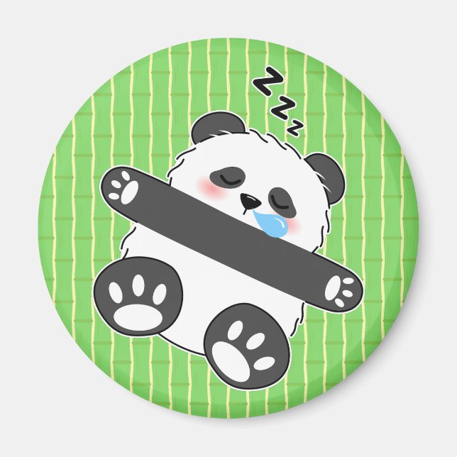 En söt baby panda sover fridfullt magnet (Framsidan)
