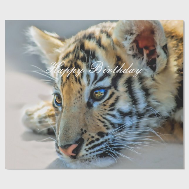 En söt baby-tiger presentpapper (Platt)