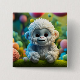 En söt baby Yeti av garn Knapp