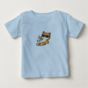 En söt bild av en katt på din klänning. t shirt