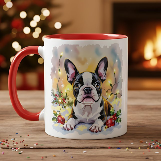 En söt Boston Terrier-jul Mugg (Skapare uppladdad)