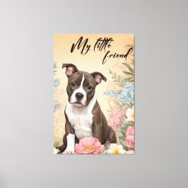 En söt brun Stviddshire Terrier puppy Canvastryck