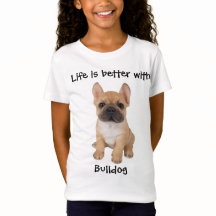 En söt bulldog T-shirt med söt text på den