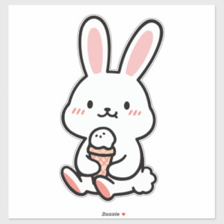 en söt bunny med glass klistermärken