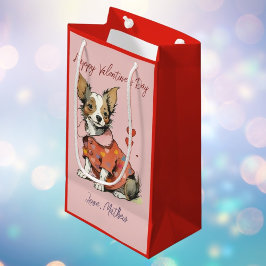 En söt Chihuahua på Alla hjärtans dag