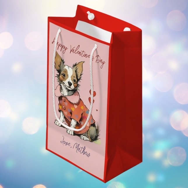 En söt Chihuahua på Alla hjärtans dag (Skapare uppladdad)