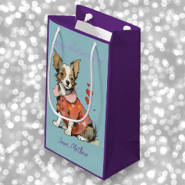 En söt Chihuahua på Alla hjärtans dag