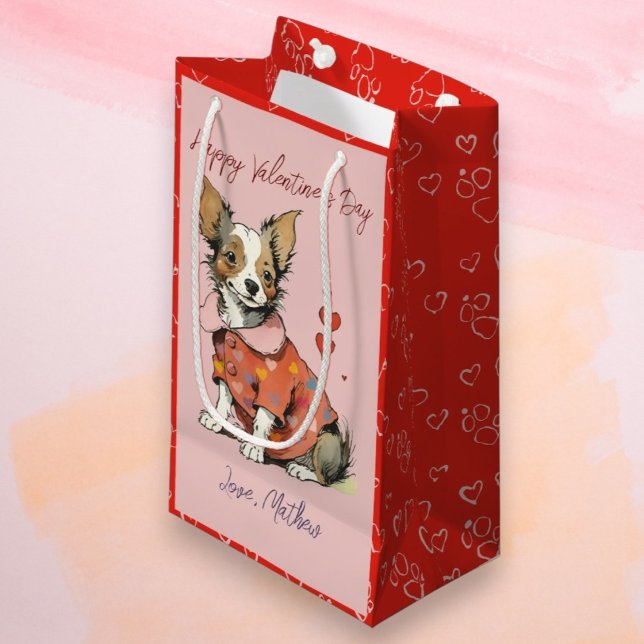 En söt Chihuahua på Alla hjärtans dag (Skapare uppladdad)