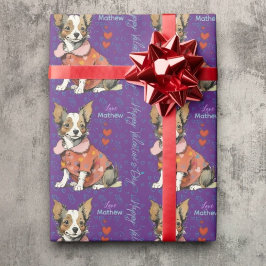 En söt Chihuahua på ett Valentindagskort, Presentpapper