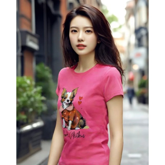 En söt Chihuahua på ett Valentindagskort, T Shirt (Skapare uppladdad)