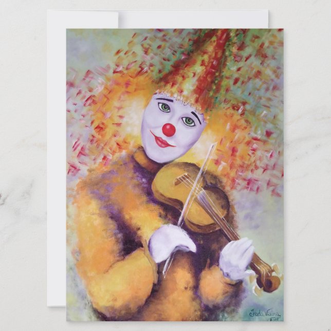 En söt clown som spelar fiolin (Framsida)