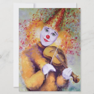 En söt clown som spelar fiolin