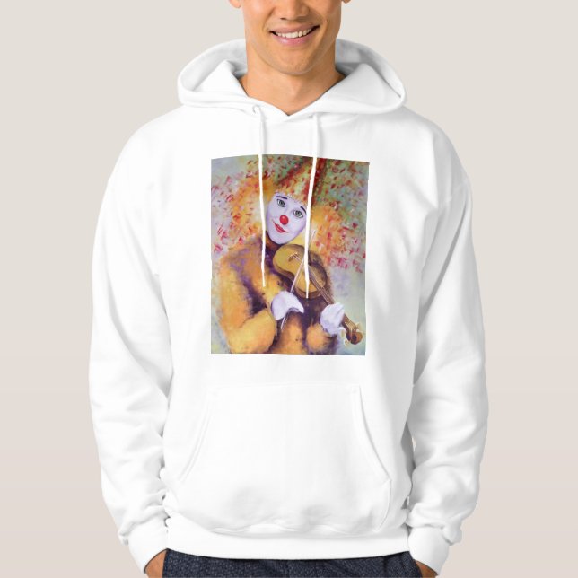 En söt clown som spelar fiolin hoodie (Framsida)