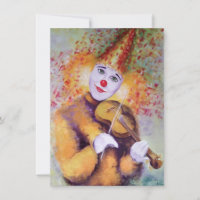 En söt clown som spelar fiolin