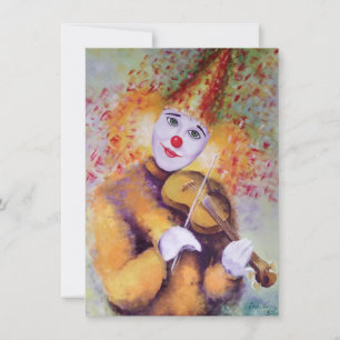 En söt clown som spelar fiolin inbjudningar