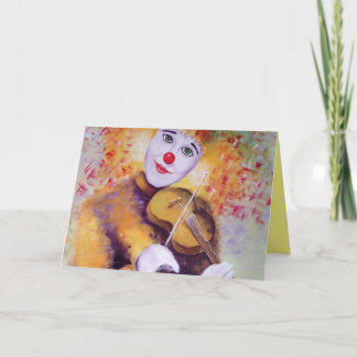 En söt clown som spelar fiolin kort