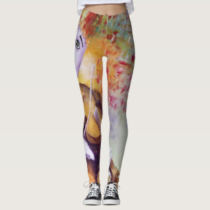 En söt clown som spelar fiolin leggings