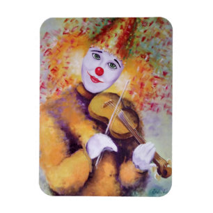 En söt clown som spelar fiolin magnet