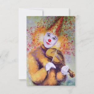 En söt clown som spelar fiolin meddelande