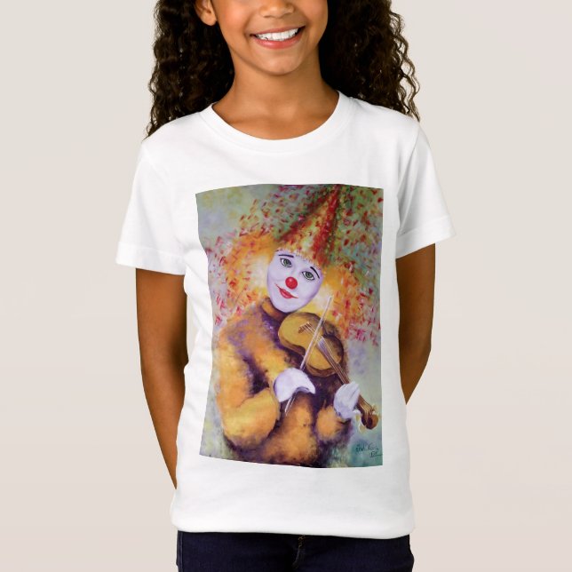 En söt clown som spelar fiolin t shirt (Framsida)