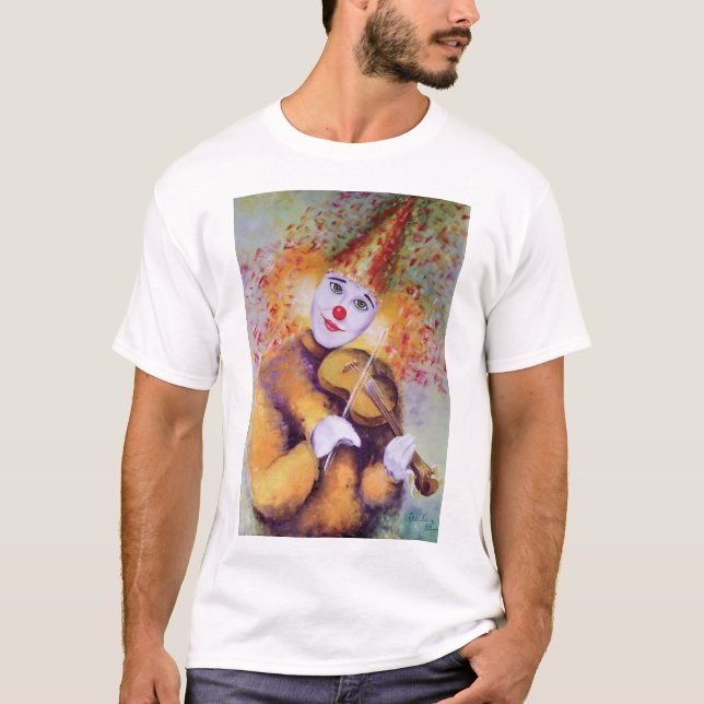 En söt clown som spelar fiolin t shirt (Framsida)