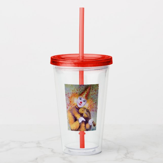 En söt clown som spelar fiolin take away mugg (Framsida)