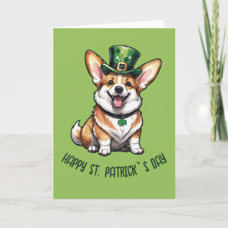 En söt Corgi st patrick's day Helgkort