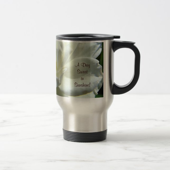 En söt dag i solsken! Kaffe kopp vit ros (Höger)