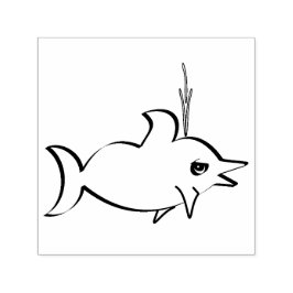 En söt delfin självfärgande stämpel