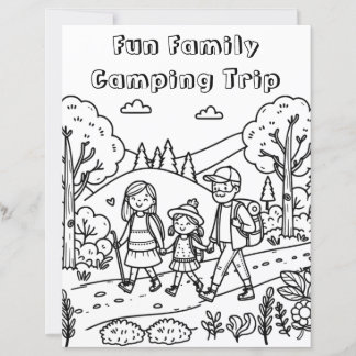 En söt färgsida för familjerelering och camping