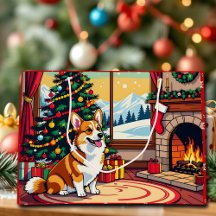 En söt festlig Corgi jul
