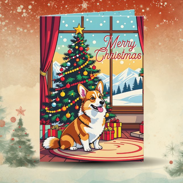 En söt festlig Corgi jul Kort (Skapare uppladdad)