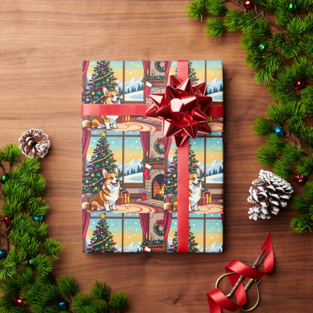 En söt festlig Corgi jul Presentpapper (Julgåva)