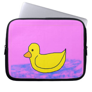 en söt gult anka på rosa Electronics Bag Laptop Fodral