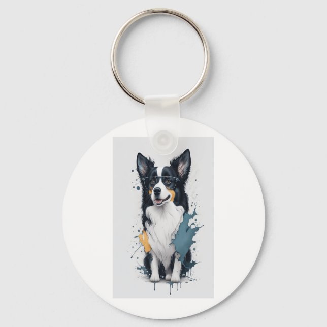 En söt hund Collie [RB#10011] Nyckelring (Framsida)