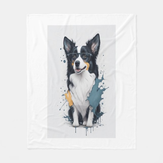 En söt hund Gräns Collie Fleecefilt (Framsidan)