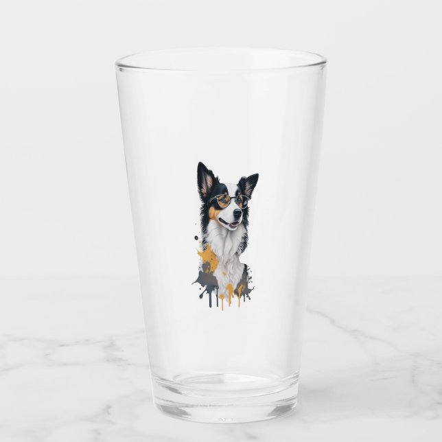 En söt hund Gräns Collie Glaskopp (Framsida)
