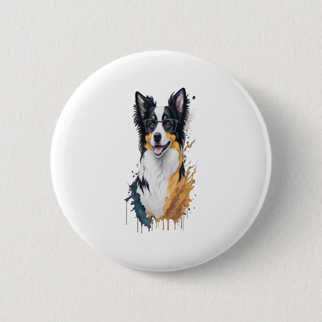 En söt hund Gräns Collie Knapp (Framsida)