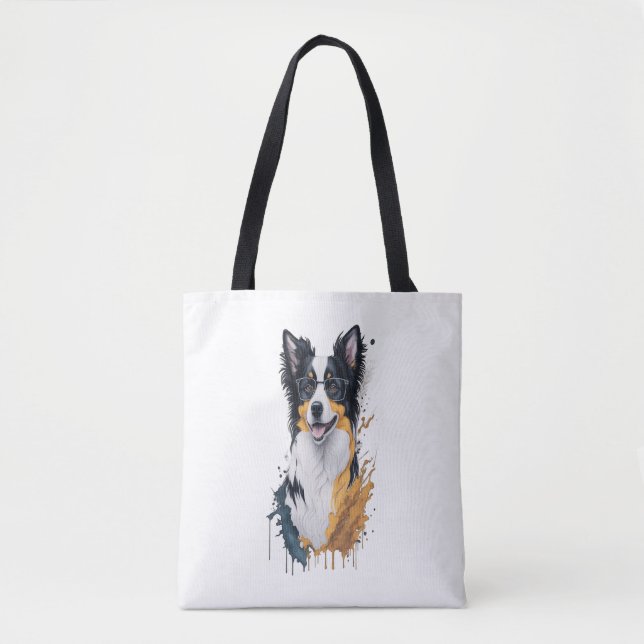 En söt hund Gräns Collie Tygkasse (Framsida)